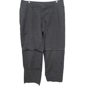 Danskin Now Womens L‎ 12/14 Black Convertible Zip Off Cargo Hiking Pants Stretch